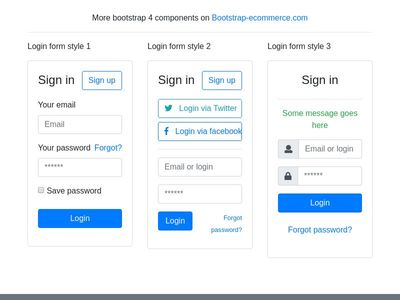 Login form, sign in form, bootstrap 4  login card,  signin page, login style